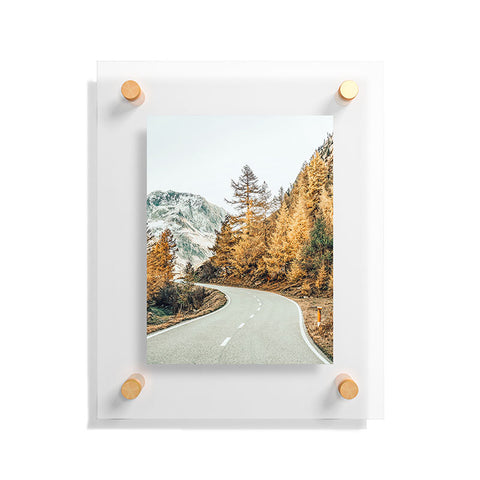 83 Oranges Snow and Golden Pine Floating Acrylic Print