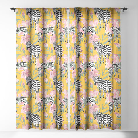 83 Oranges Striped For Life Sheer Window Curtain