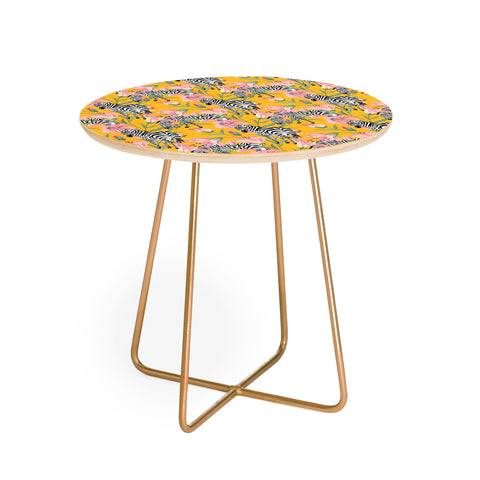 83 Oranges Striped For Life Round Side Table