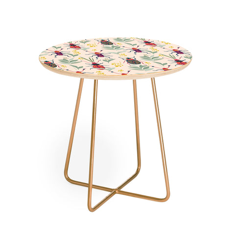 83 Oranges Summer Bugs Round Side Table