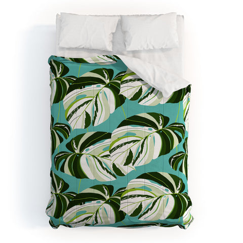 83 Oranges Summer Monstera II Comforter