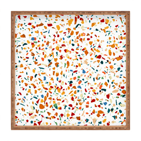 83 Oranges Tan Terrazzo pattern painting Square Tray