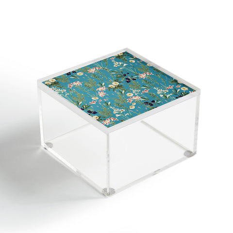 83 Oranges Teal Botanical Garden Acrylic Box