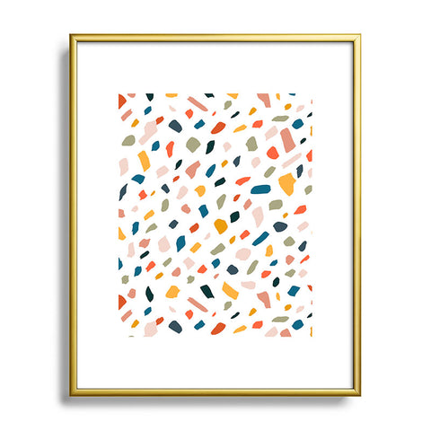 83 Oranges Terrazzo Love Metal Framed Art Print