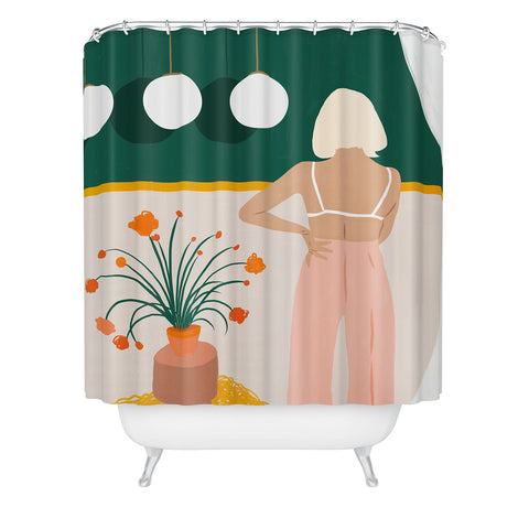 83 Oranges Texting painting illustration Shower Curtain