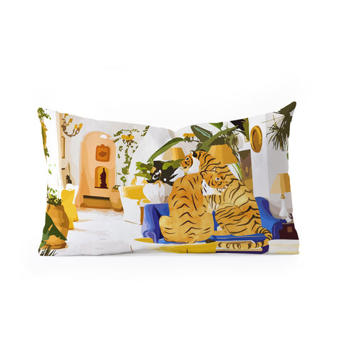 83 Oranges Tiger Reserve Oblong Throw Pillow