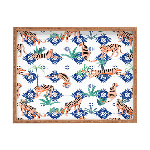 83 Oranges Tigers in Morocco Rectangular Tray