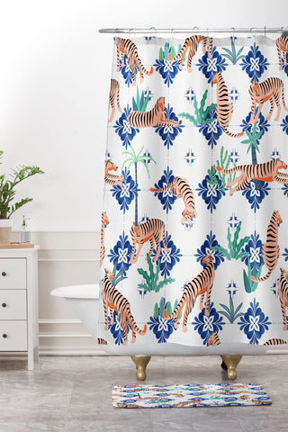 83 Oranges Tigers in Morocco Shower Curtain And Mat