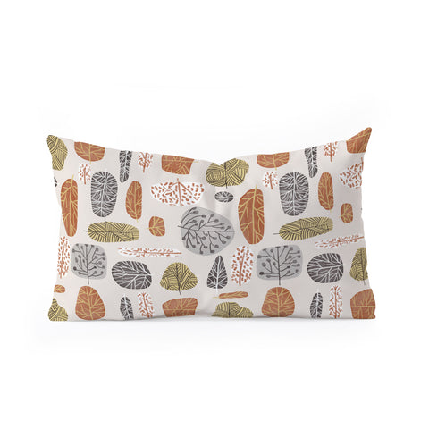 83 Oranges Tree Stamps Oblong Throw Pillow