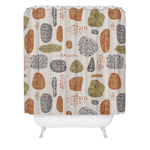 83 Oranges Tree Stamps Shower Curtain