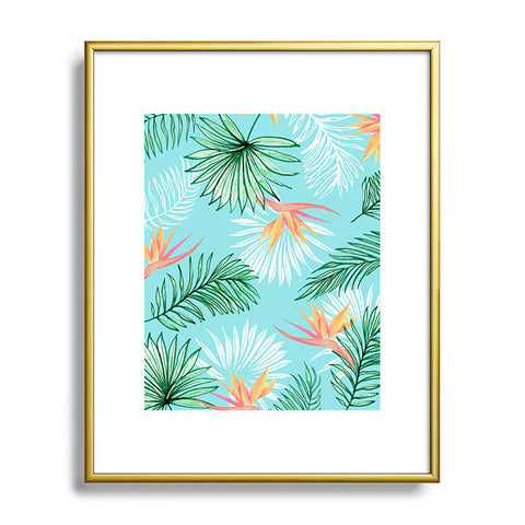83 Oranges Tropic Palm Metal Framed Art Print