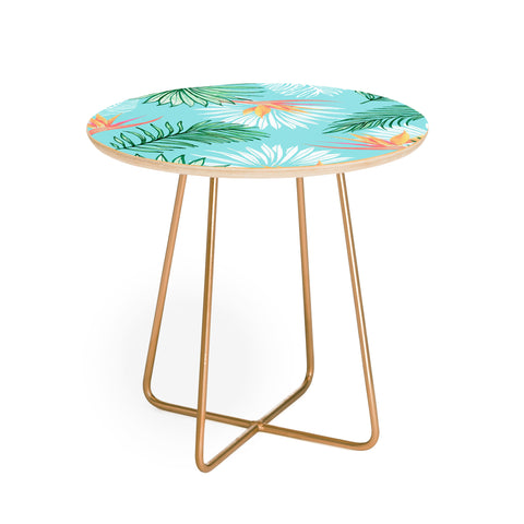 83 Oranges Tropic Palm Round Side Table