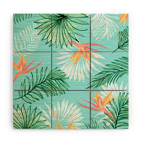 83 Oranges Tropic Palm Wood Wall Mural