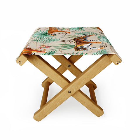 83 Oranges Tropical and Tigers Folding Stool