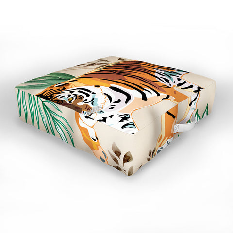 83 Oranges Tropical and Tigers Outdoor Floor Cushion
