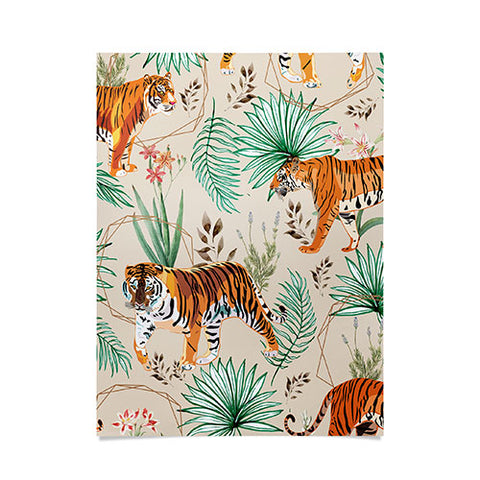 83 Oranges Tropical and Tigers Poster