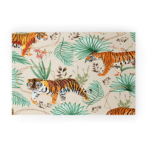 83 Oranges Tropical and Tigers Welcome Mat
