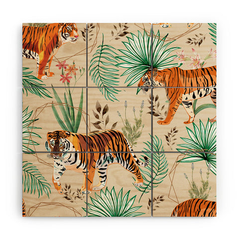 83 Oranges Tropical and Tigers Wood Wall Mural