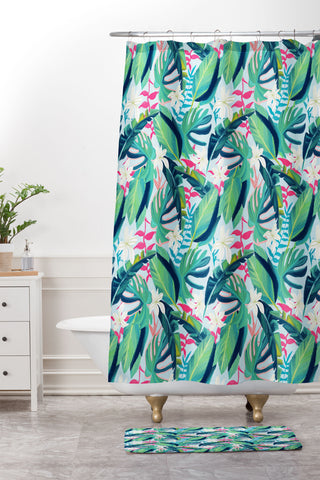 83 Oranges Tropical Eye Candy Shower Curtain And Mat