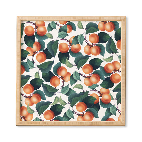 83 Oranges Tropical Fruit Pattern Framed Wall Art