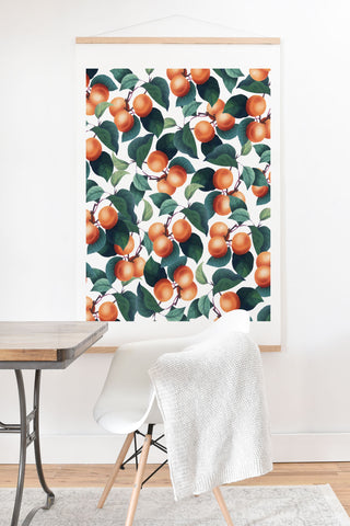 83 Oranges Tropical Fruit Pattern Art Print And Hanger