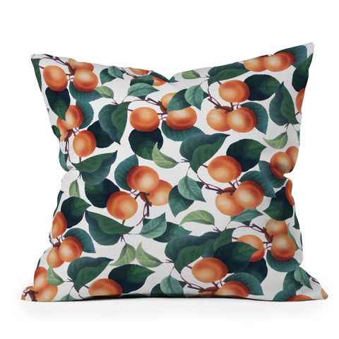 83 Oranges Tropical Fruit Pattern Throw Pillow