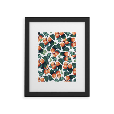 83 Oranges Tropical Fruit Pattern Framed Art Print