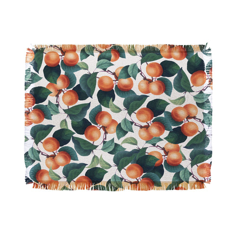 83 Oranges Tropical Fruit Pattern Throw Blanket