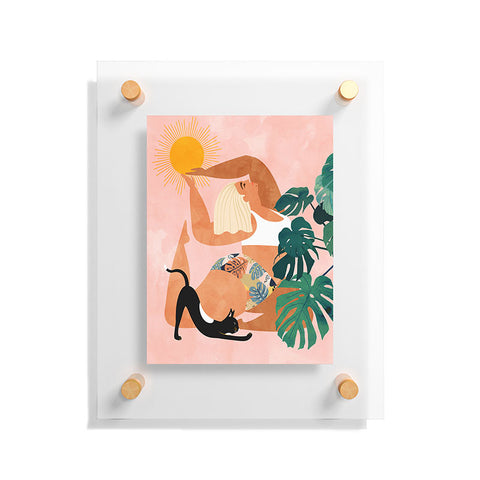 83 Oranges Tropical Yoga illustration tro Floating Acrylic Print
