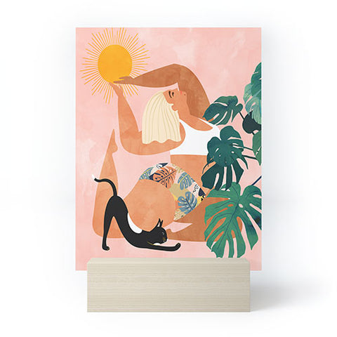 83 Oranges Tropical Yoga illustration tro Mini Art Print