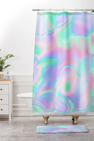 83 Oranges Unicorn Holograph Shower Curtain And Mat