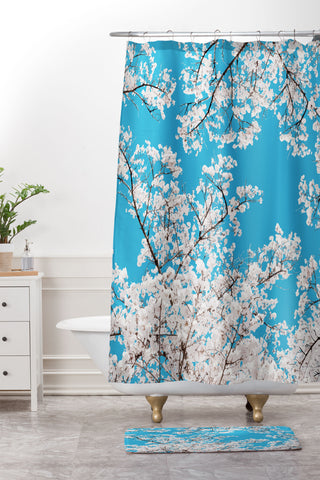 83 Oranges White Blossom And Summer Shower Curtain And Mat