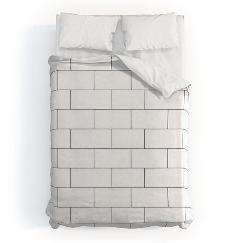 83 Oranges White Brick Imperfection Duvet Cover