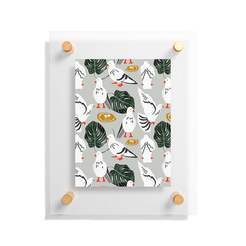 83 Oranges White Pigeons Floating Acrylic Print