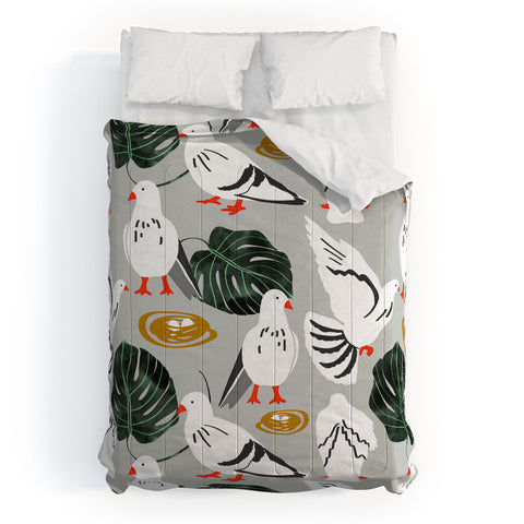 83 Oranges White Pigeons Comforter