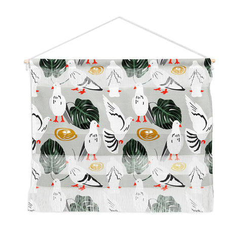 83 Oranges White Pigeons Wall Hanging Landscape