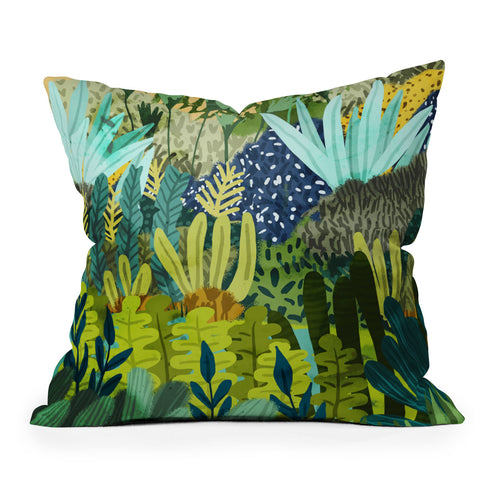 83 Oranges Wild Jungle Painting Forest Throw Pillow