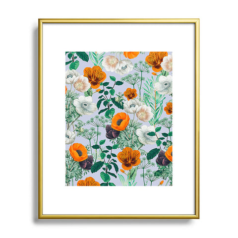 83 Oranges Wildflower Forest Metal Framed Art Print