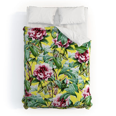 83 Oranges Yellow Flora Comforter