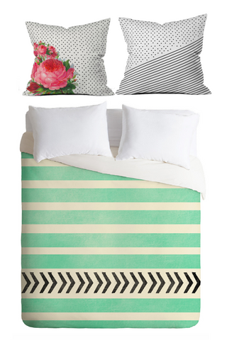 MINT STRIPES AND ARROWS Bed Set