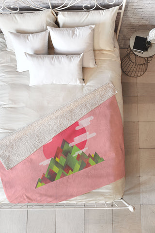 Adam Priester Cloudy Peaks Fleece Throw Blanket