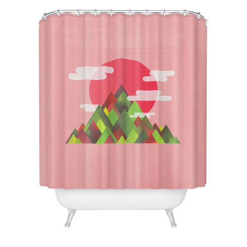 Adam Priester Cloudy Peaks Shower Curtain