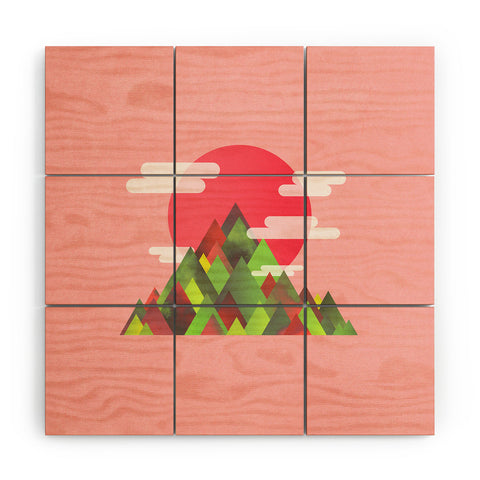 Adam Priester Cloudy Peaks Wood Wall Mural