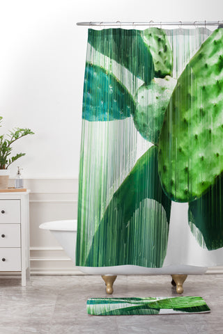 Adam Priester Fast Cacti Shower Curtain And Mat