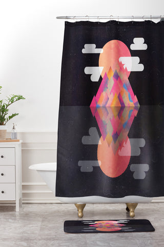 Adam Priester Grape Moon Peaks Shower Curtain And Mat