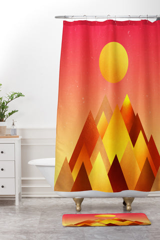 Adam Priester Hot Peaks Shower Curtain And Mat
