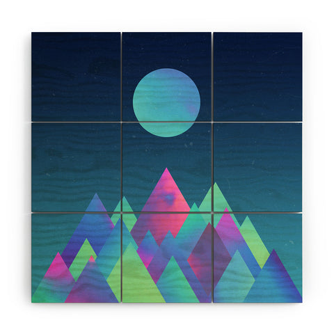 Adam Priester Moon Peaks Wood Wall Mural