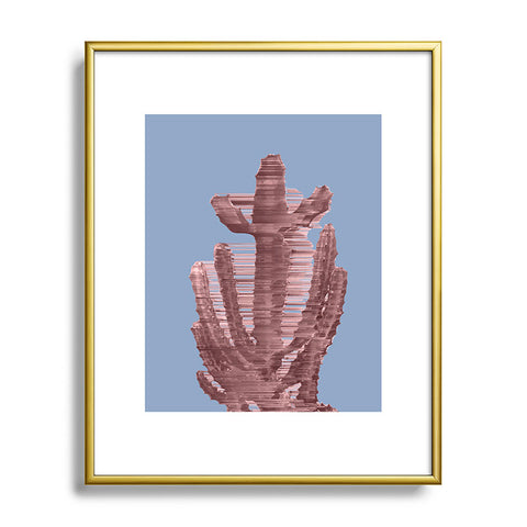Adam Priester Rose Quartz Cactus Metal Framed Art Print