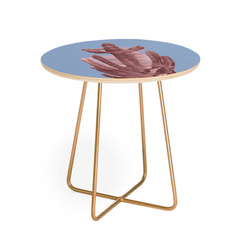 Adam Priester Rose Quartz Cactus Round Side Table
