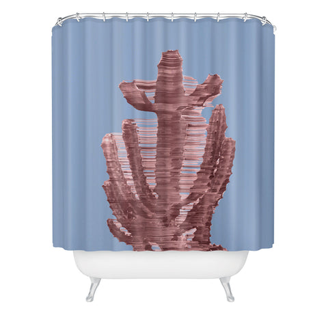 Adam Priester Rose Quartz Cactus Shower Curtain